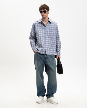 Axel Arigato Grey Distort Gingham Check Shirt A3876001