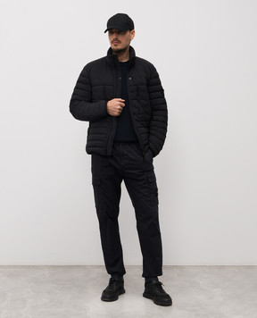 Stone Island Black down jacket with logo patch L1S154100106S0183