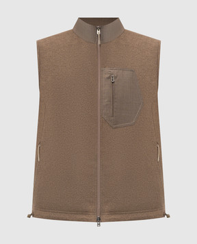Sease Brown Explorer Reversible Wool and Cashmere Vest OV034TJ188