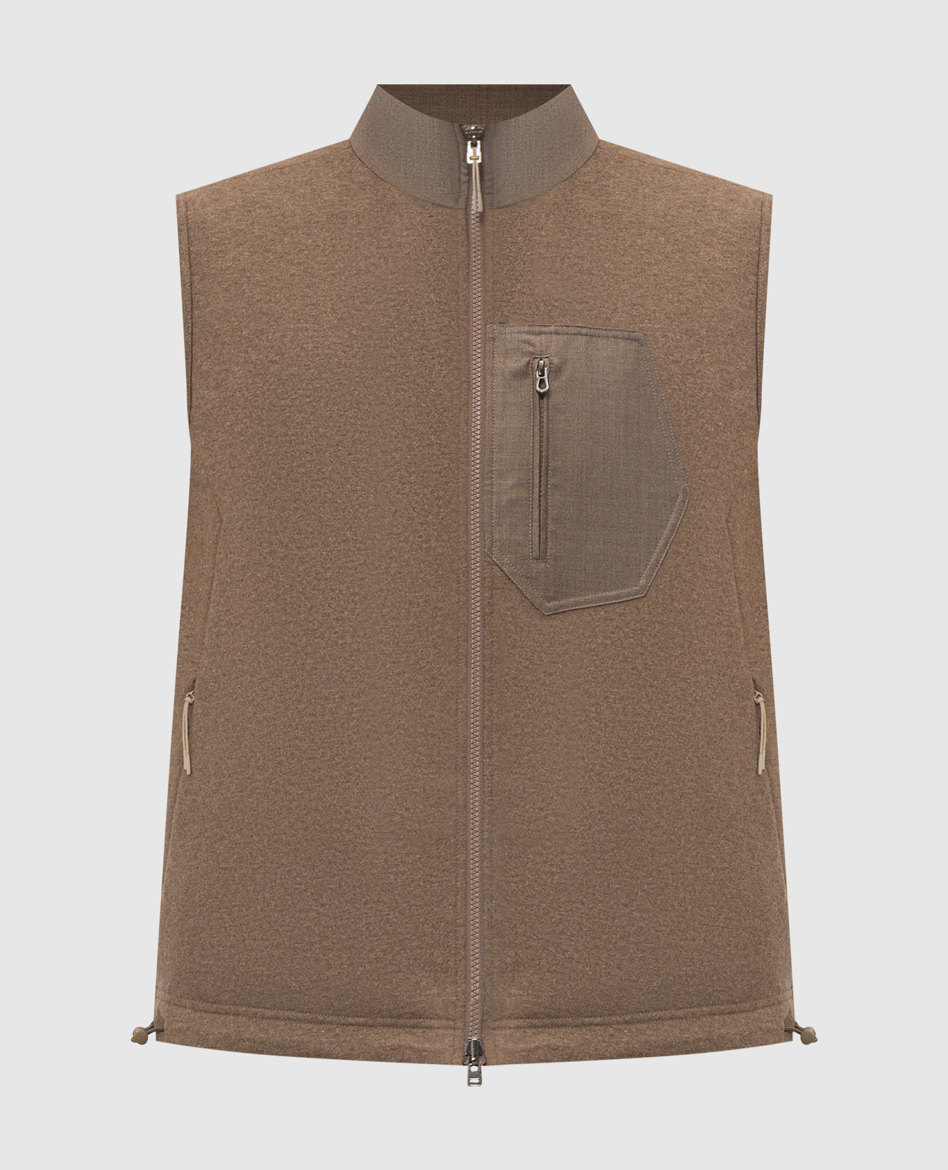 Brown Explorer Reversible Wool and Cashmere Vest