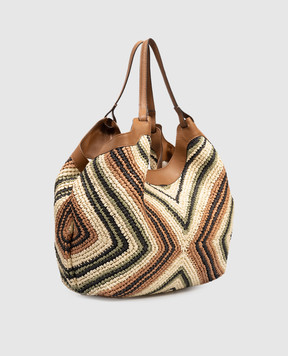 Gianni Chiarini Dua beige raffia tote bag BS12190DIAMIX