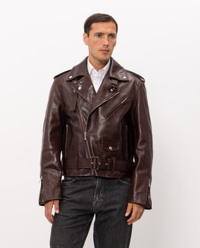 Thom Browne Burgundy leather jacket MJO267XL0182