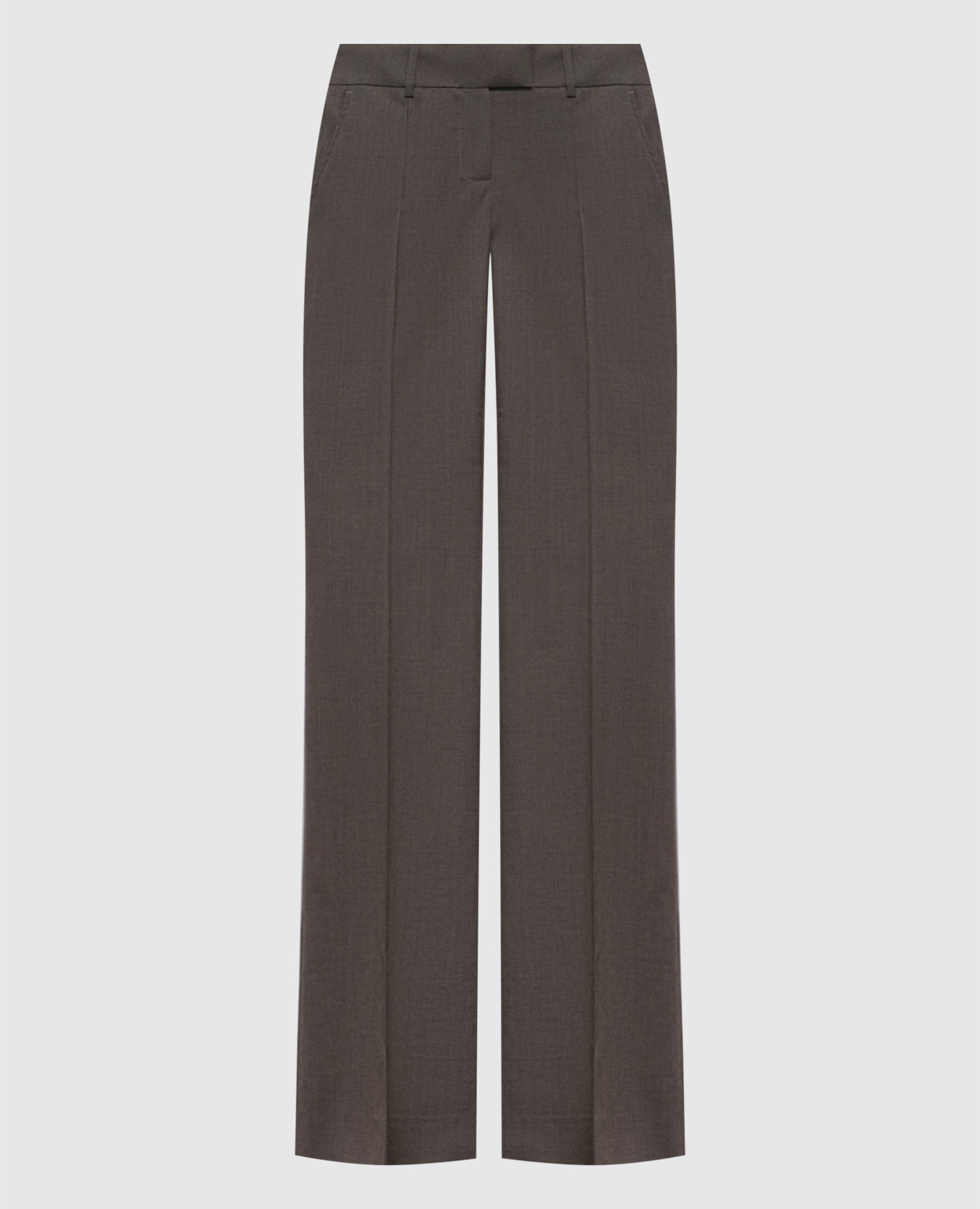 Bruine flared broek van wol.