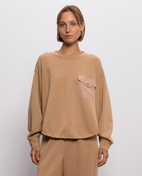 Twinset Brown sweatshirt with pocket 262LI2LBB