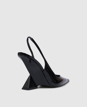 The Attico Cheope black patent leather slingbacks 250WSH00779LBT002AA