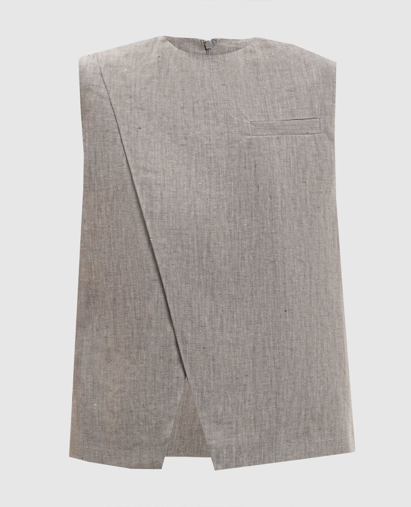 DELLA gray top with linen
