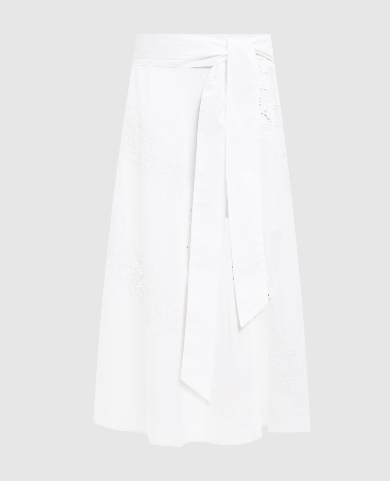 White midi skirt with embroidery