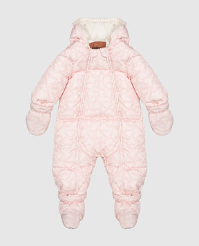 Missoni Children's pink down jumpsuit with logo print MZ2028N0444