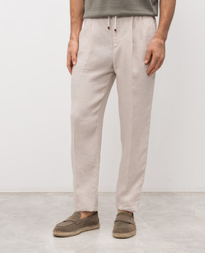 Brunello Cucinelli Beige linen pants M243DE1710