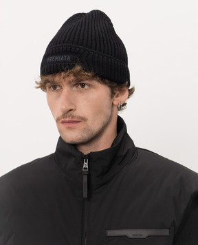 Premiata Black wool hat with logo embroidery BALE