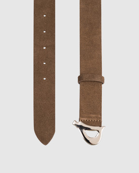 Dondup Brown suede belt with logo WC270PL0671DXXX