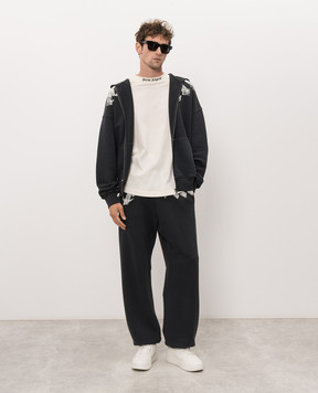 Palm Angels Ivory T-shirt with logo print PAMAA005JR002