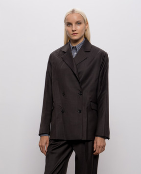 Loulou de Saison Donau brown double-breasted wool jacket DONAULDS