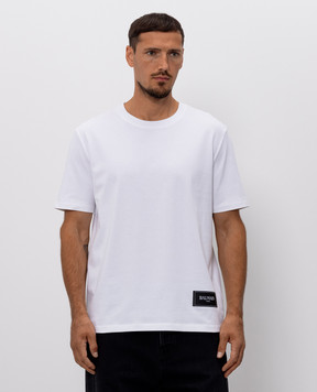 Balmain Set of white T-shirts with logo patch HH1EG000BD61