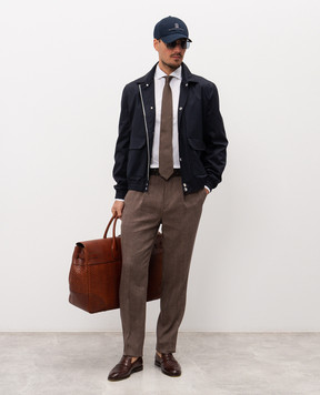 Brunello Cucinelli Blue silk and wool jacket MM4346571