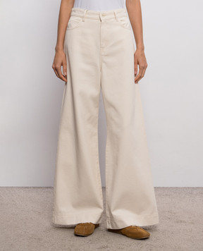 Max Mara Weekend Ivory denim palazzos with logo patch WKDCANNETI