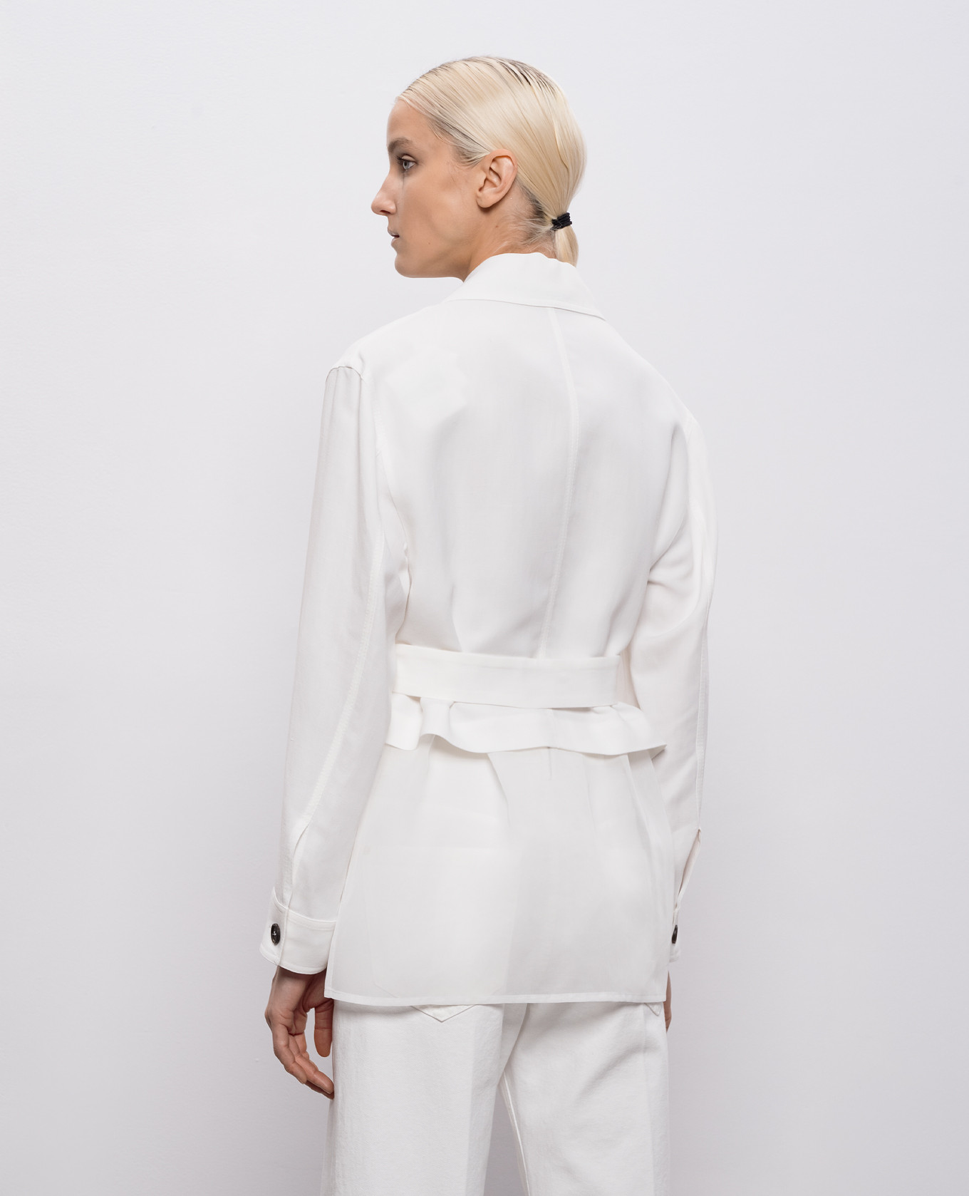 White jacket with linen Brunello Cucinelli 4