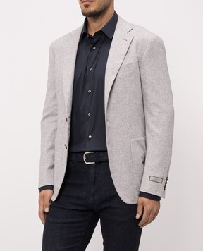 Canali Blue suede braided belt KB0053550C