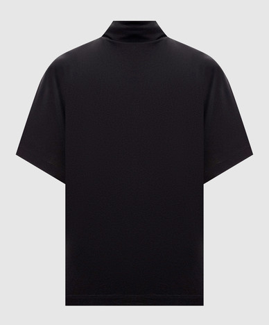 Black T-shirt with collar