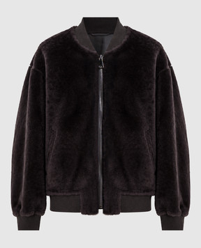 Simonetta Ravizza Lucy brown bomber style sheepskin coat F06JA395H21