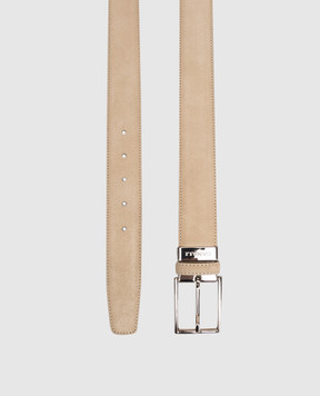 Canali Beige suede belt with logo KB0047750C