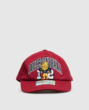 Dolce&Gabbana Children's burgundy cap with logo embroidery LB5H71G7P6U