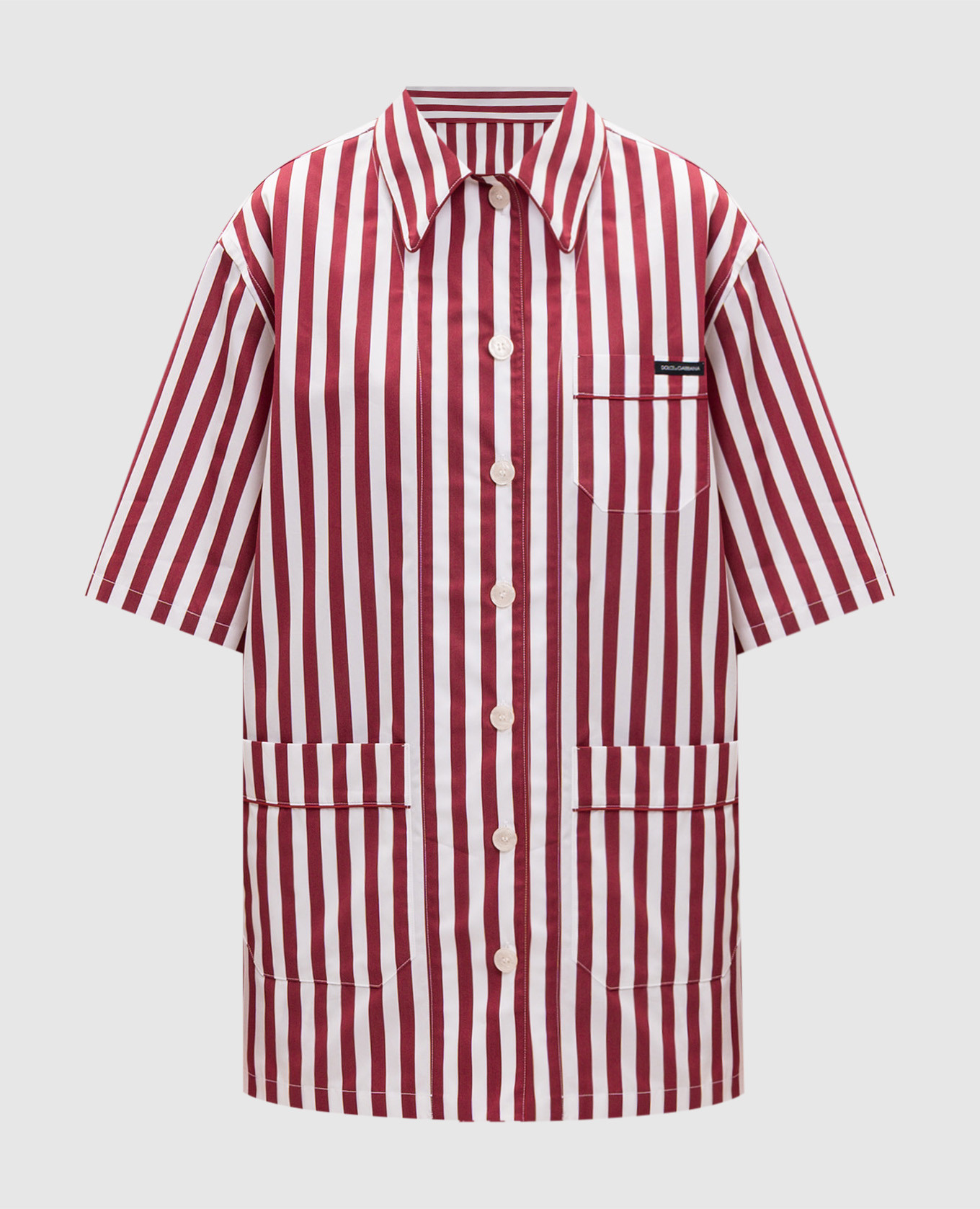 Camicia a righe bordeaux