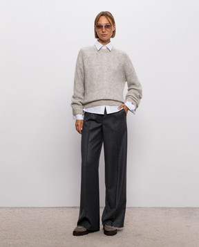 Peserico Gray alpaca wool sweater A99249F05G9100