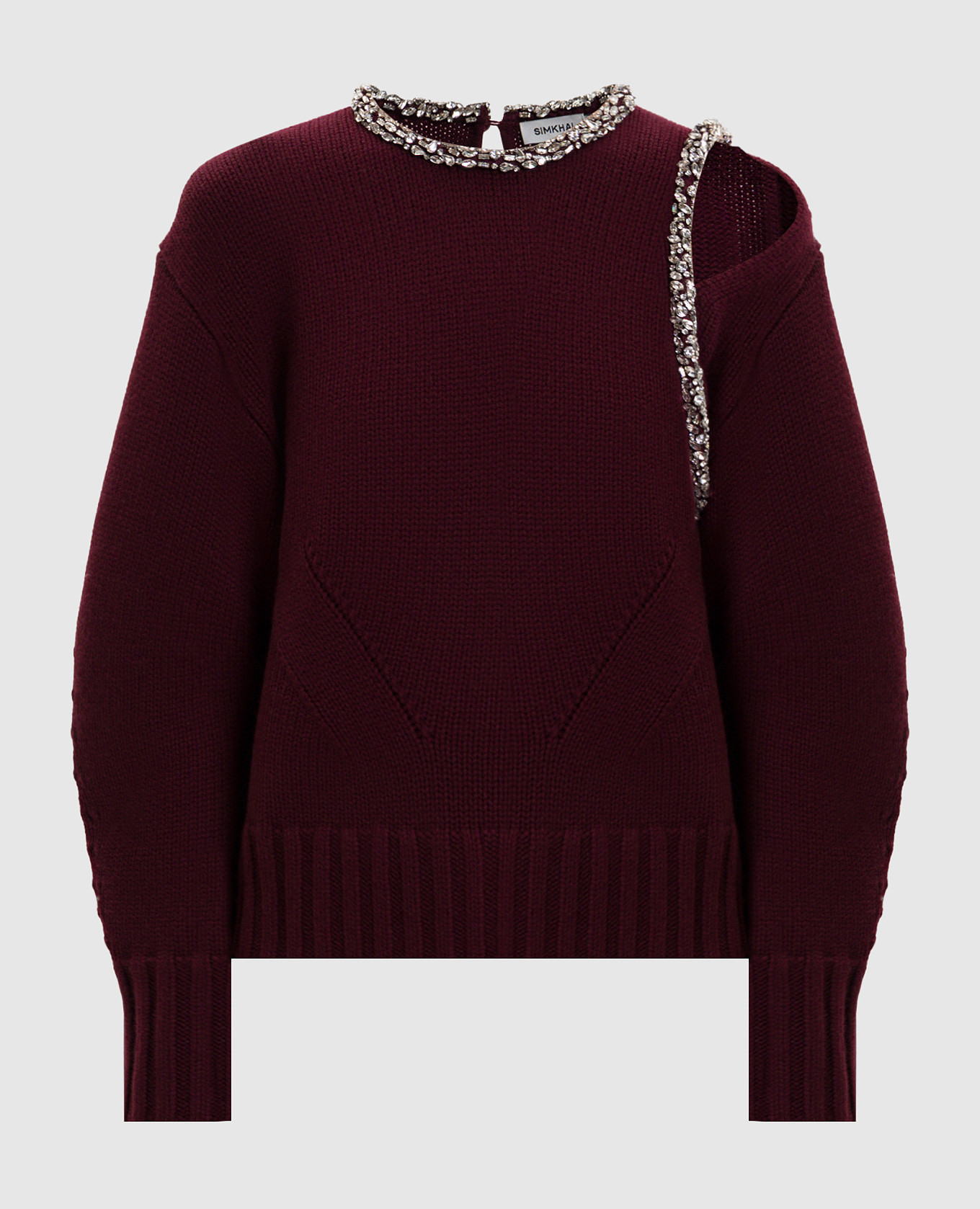 

Monroe burgundy wool and cashmere sweater with crystals Simkhai