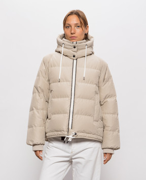 Brunello Cucinelli Beige quilted down jacket with monil chain MH5257216