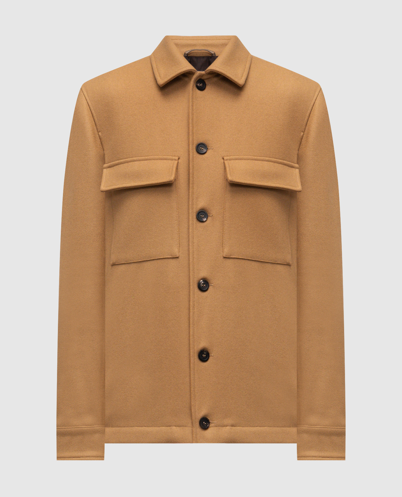 

Brown wool jacket with logo Peserico