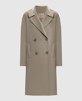 Twinset Green double-breasted coat with wool 262TP2011