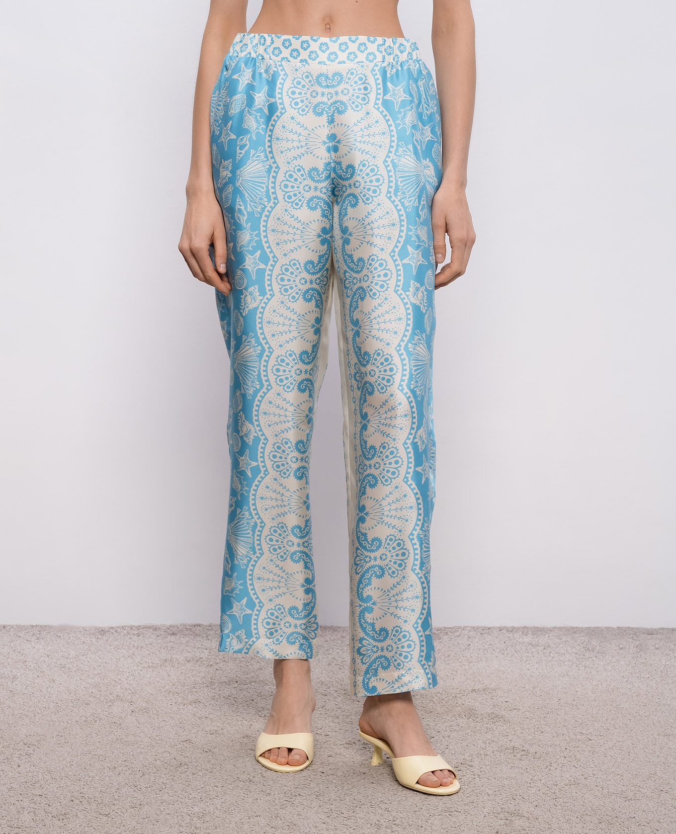 

Doris blue silk pants MANTERO 1902, Light blue