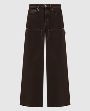 AMIRI CARPENTER brown jeans with logo patch AWBMJE1002