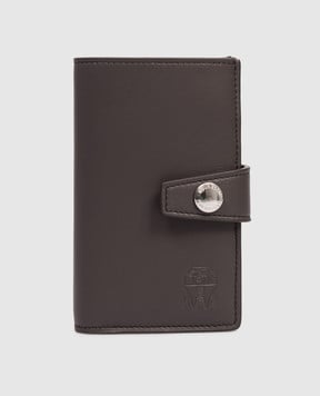 Brunello Cucinelli Brown leather wallet with embossed logo MWZNBU439