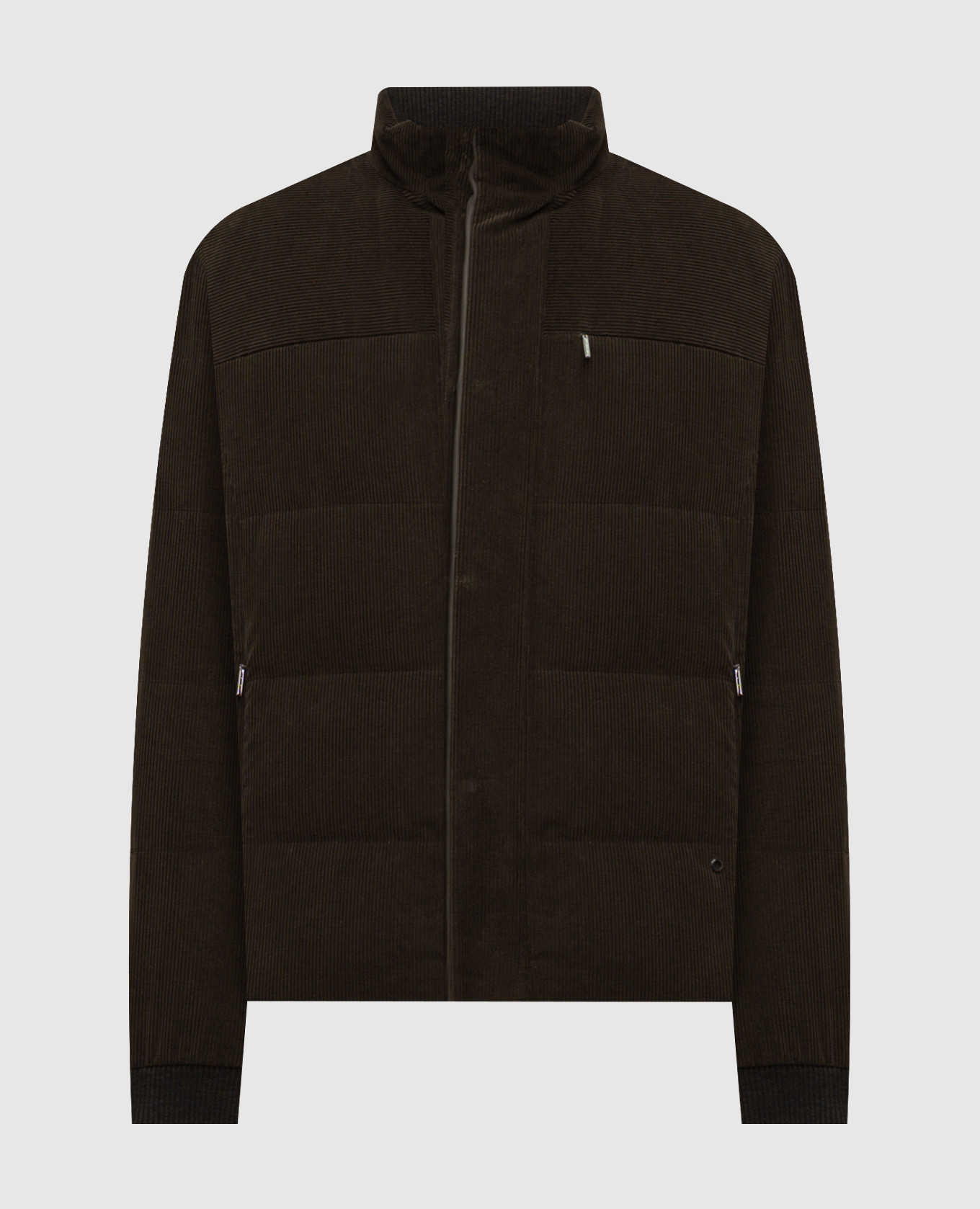 Khaki velvet down jacket Stefano Ricci