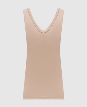 Brunello Cucinelli Beige T-shirt with monil chain MPTC8BJ312