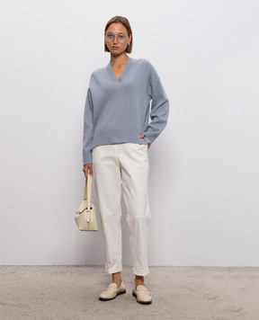 Peserico Ivory trousers with lapels A04680T302479