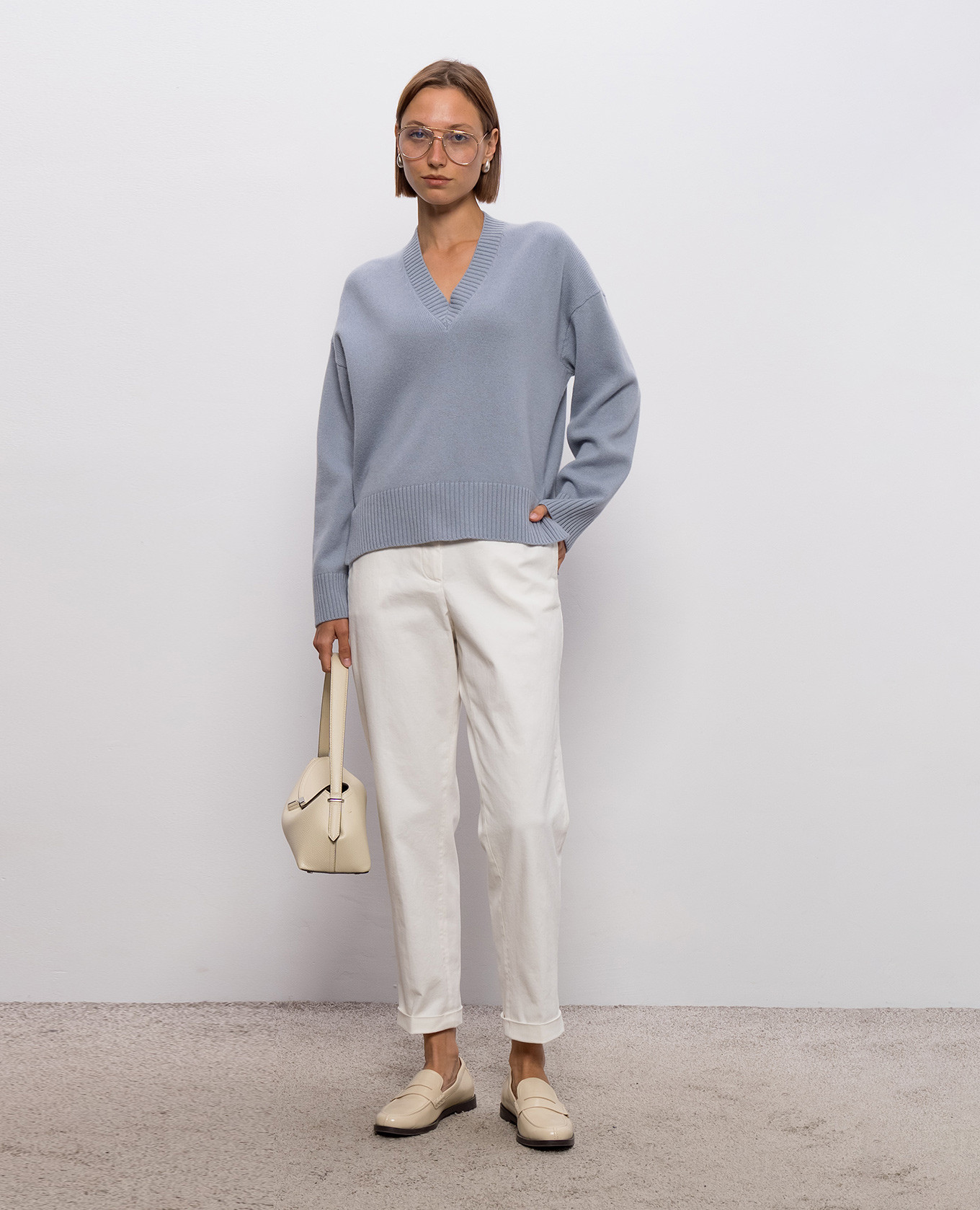 Ivory trousers with lapels Peserico 2