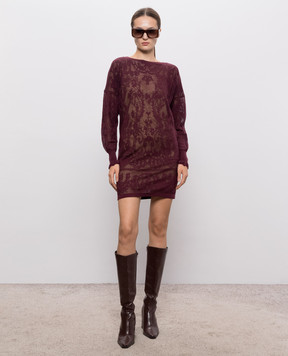 Twinset Burgundy dress with a pattern 262TF3030