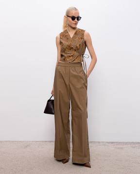 Brunello Cucinelli Brown vest with sequins M0F79HD906