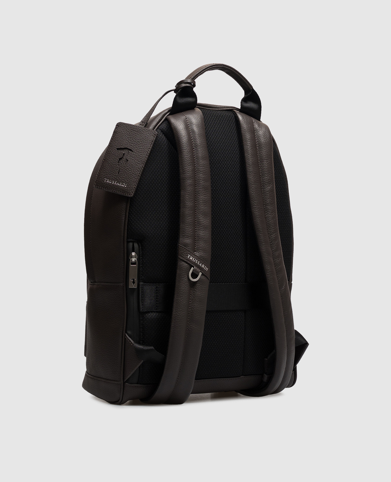 Brown leather backpack Trussardi 3