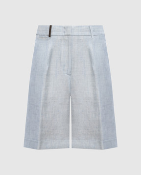 Peserico Blue linen shorts P0432105426
