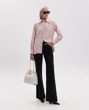 Balmain Pink tweed shirt HF1HD005XM17