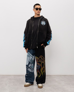 AMIRI Black MA Flames sports jacket AMTOJR1113