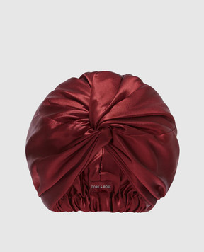 Dore & Rose Burgundy silk sleep cap PREMIUMSILKBONNET