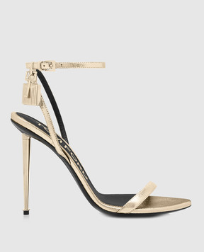 Tom Ford Gold leather sandals with a pendant W2272LSP014P