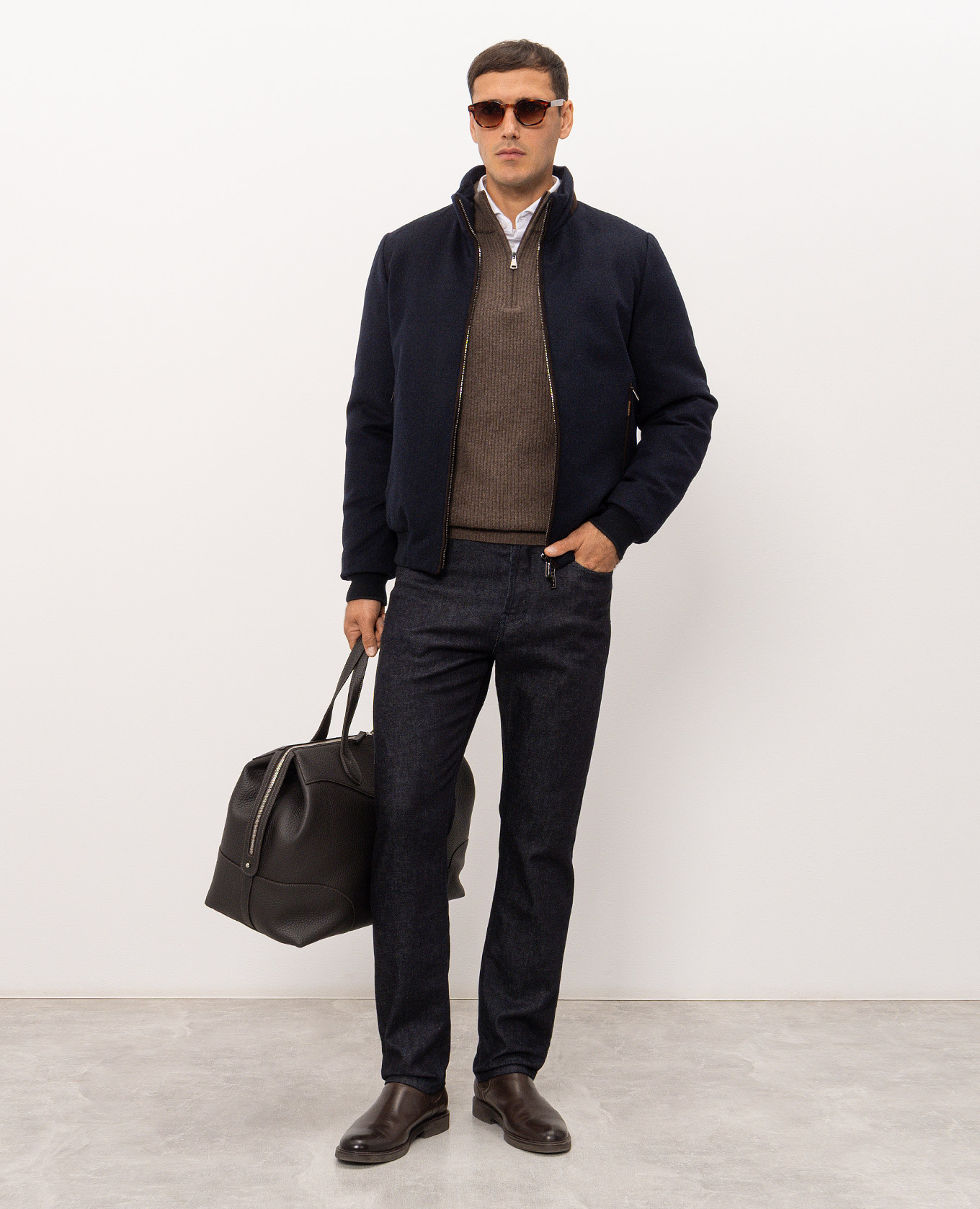 DONIZETTI blue wool and cashmere down jacket MooRER 2