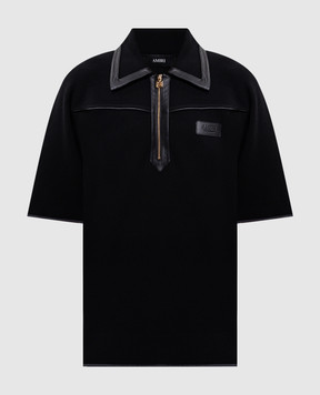 AMIRI Black wool polo shirt AM426KN024