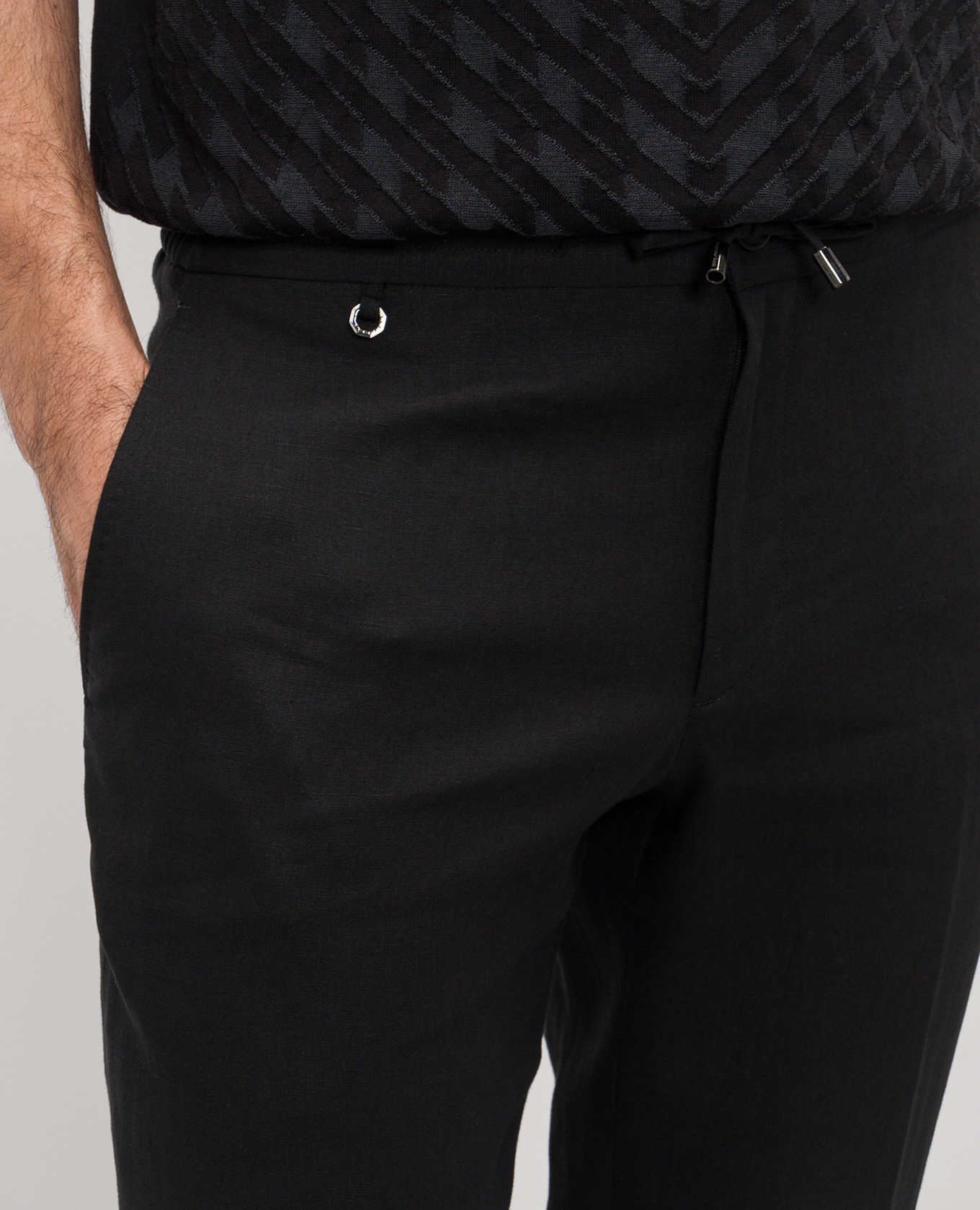 Black linen pants Stefano Ricci 5